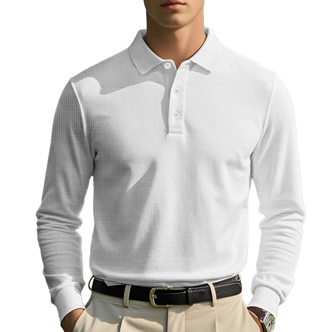 Men's long sleeve polo shirt with classic collar Lune London