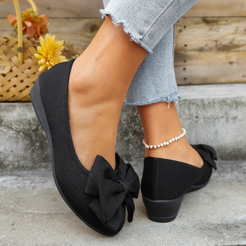 Ladies Elegant Ballerinas with Bow Detail Lune London
