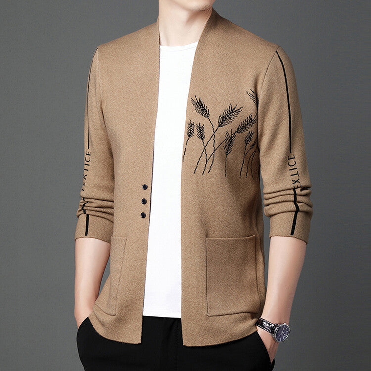 Trendy knitted jacket for men with fine embroidery Lune London