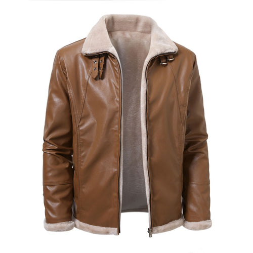 Elegant faux leather jacket for men with warm lining Lune London