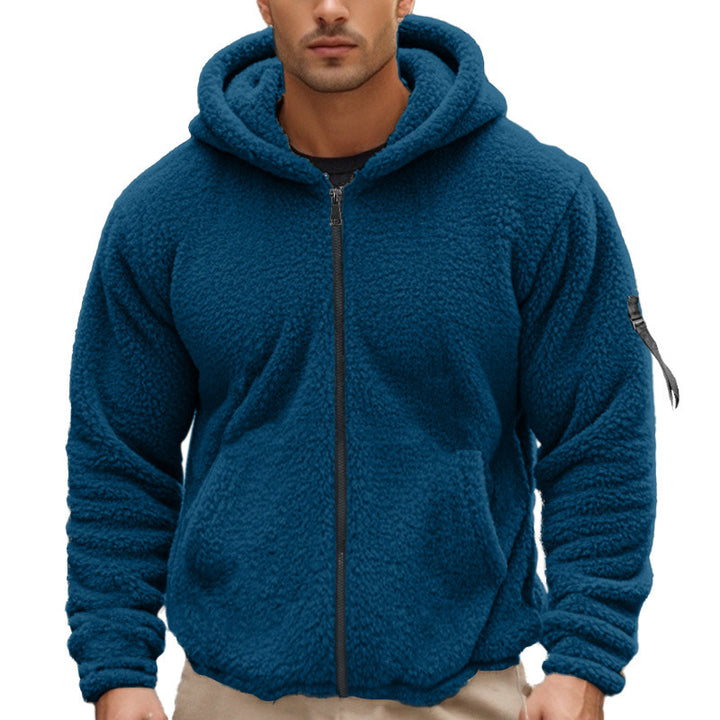 Men's soft fleece hoodie with practical zipper and hood Lune London