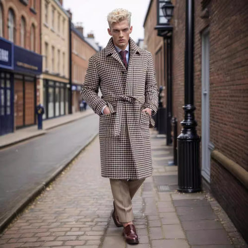 Elegant trench coat for men with shawl collar and belt Lune London