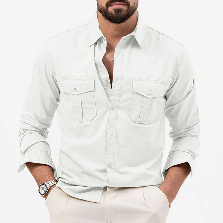 Men's long sleeve shirt with chest pockets and modern fit Lune London