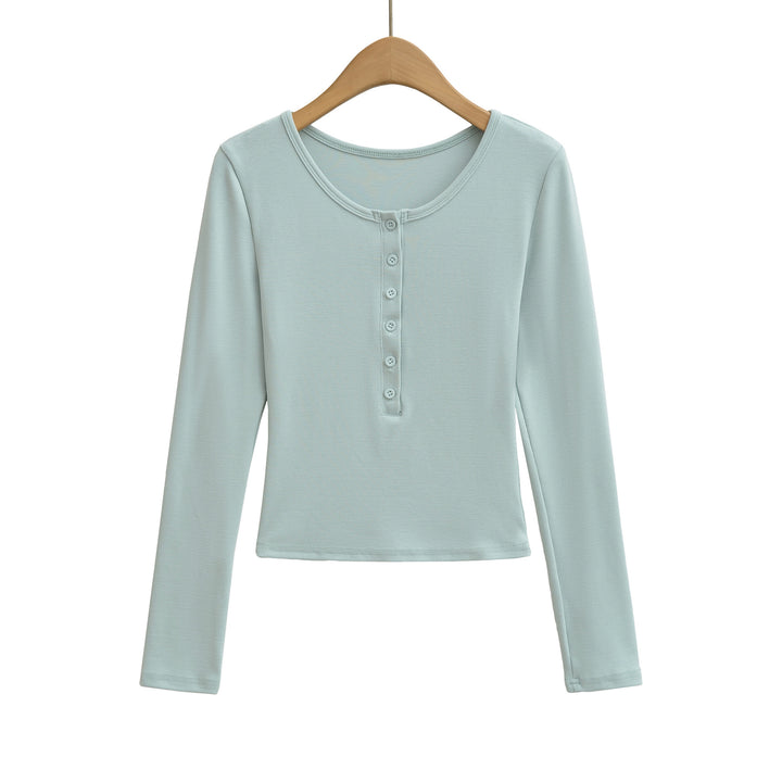 Long sleeve top for women with button neckline and relaxed fit Lune London