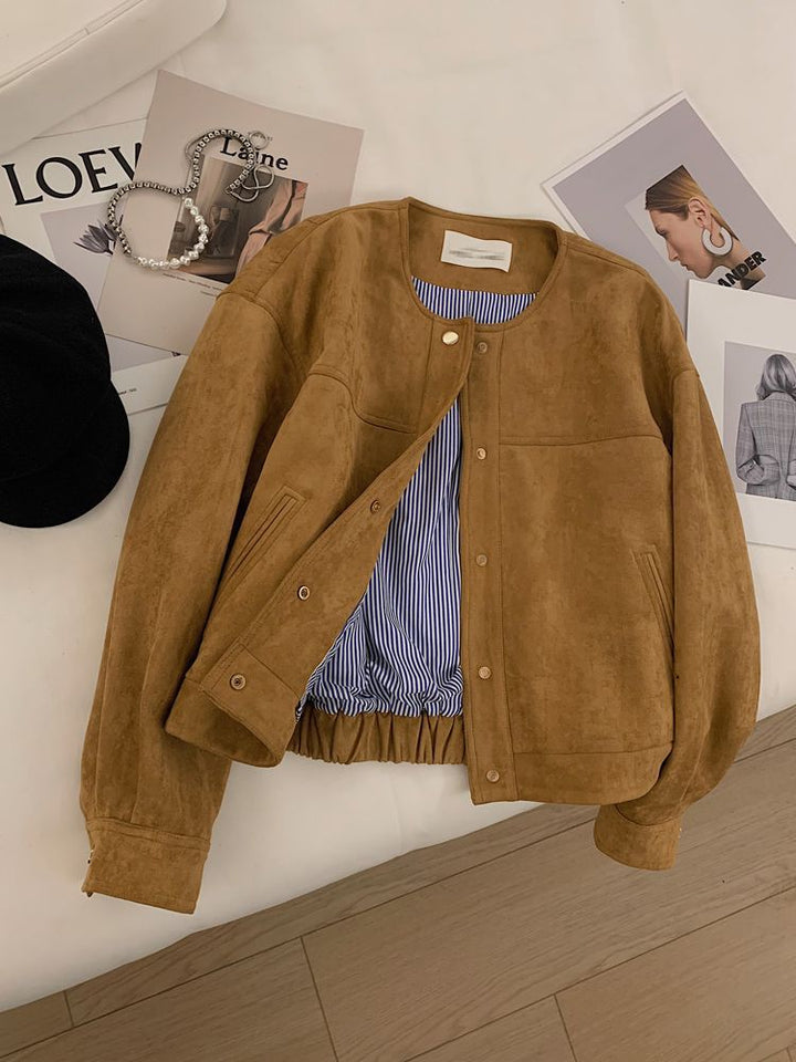 Veste en daim pour femmes avec taille élastique Chic & Stil
