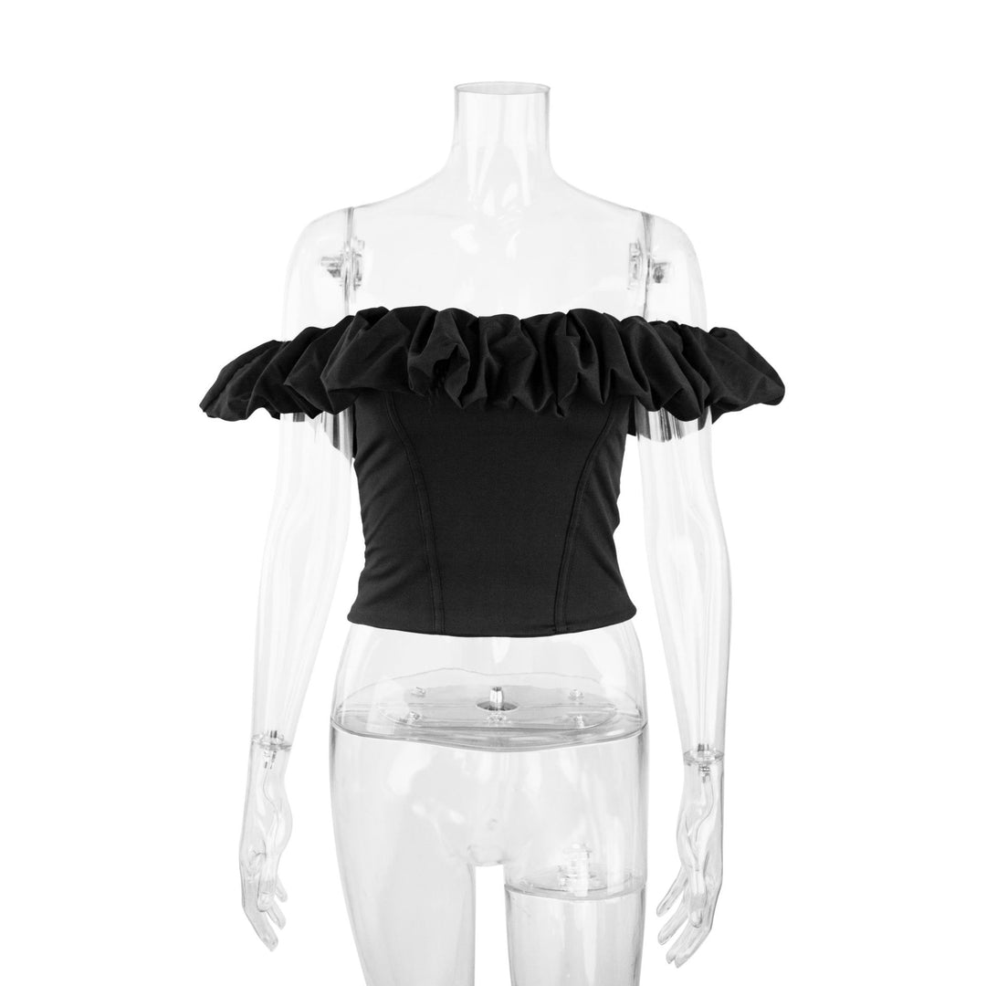 Women's Off-Shoulder Ruffle Shirt with Tailored Fit Lune London