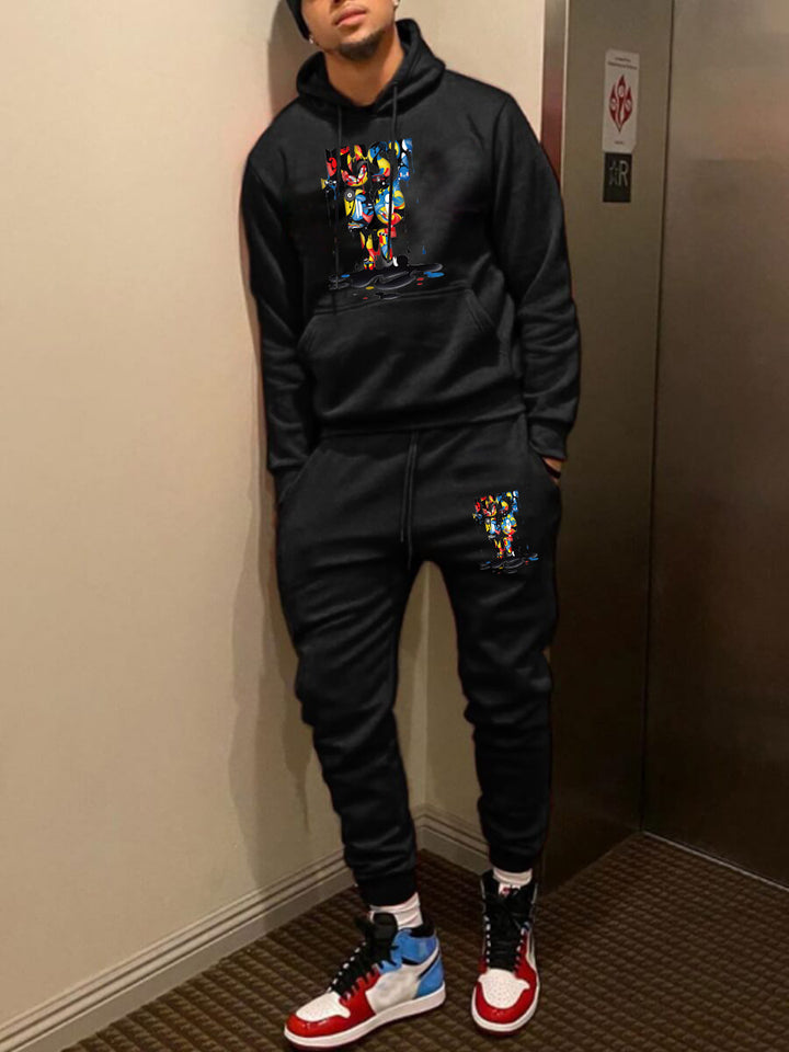 Ladies' hoodie and jogging set with colorful graphic design Lune London