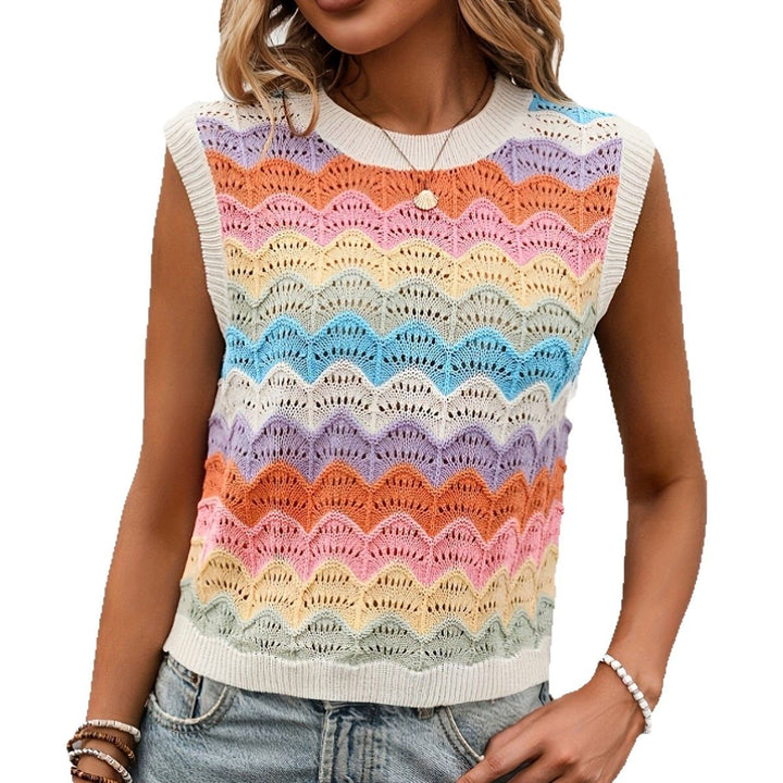 Haut en tricot pour femme avec motif en vagues Chic & Stil