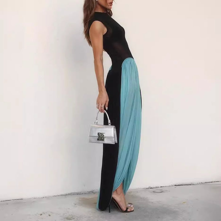 Women's Glamorous Maxi Dress with Knot Design and High Slit Lune London