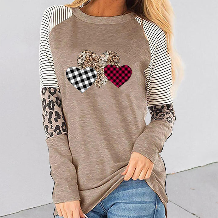 Long-sleeve shirt for ladies with heart-shaped patterns and trendy Lune London patterns