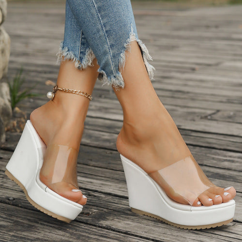 Women’S Platform Sandals with Transparent Upper Material and Non-Slip Sole Lune London