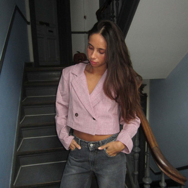 Fashion cropped jacket for women with elegant lapels Lune London