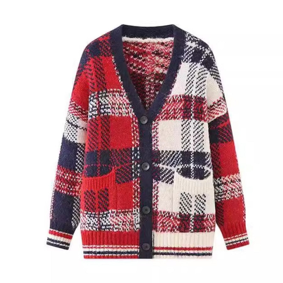 Ladies striped knit cardigan Lune London