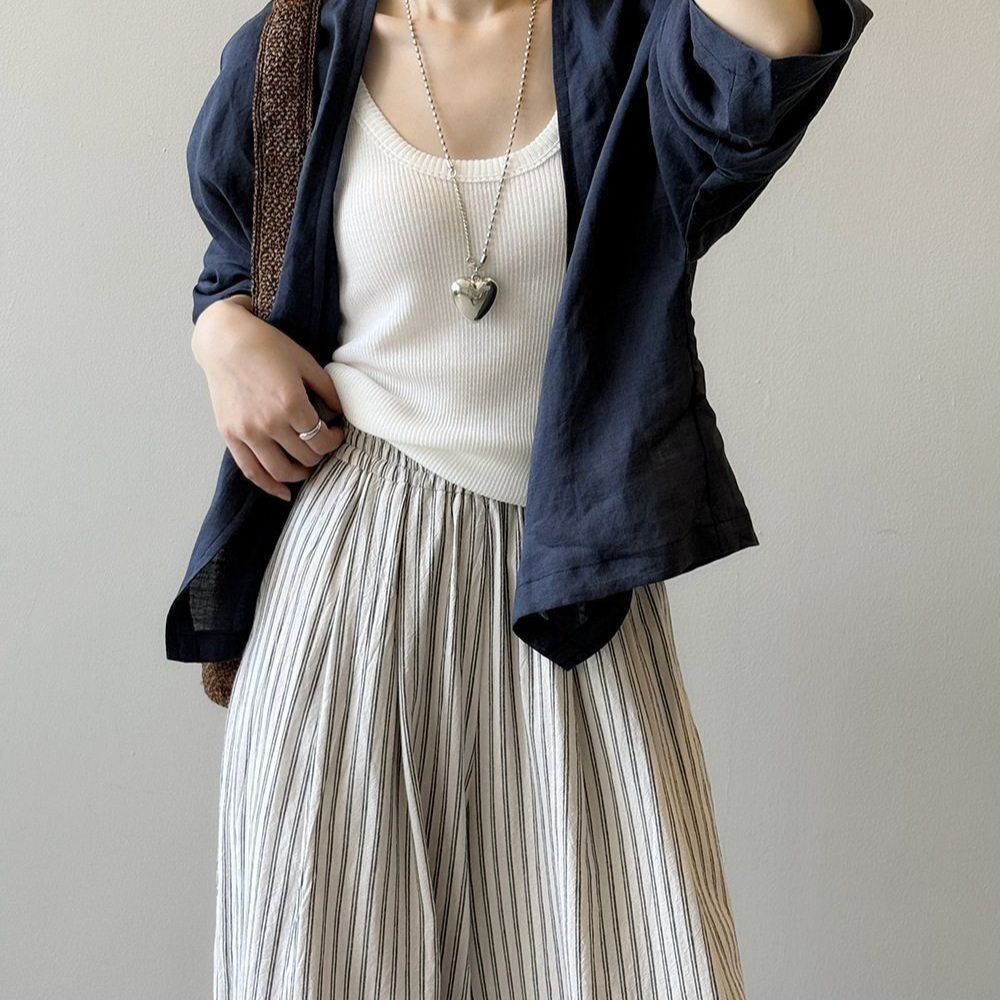 Veste en lin décontractée pour femmes Chic & Stil