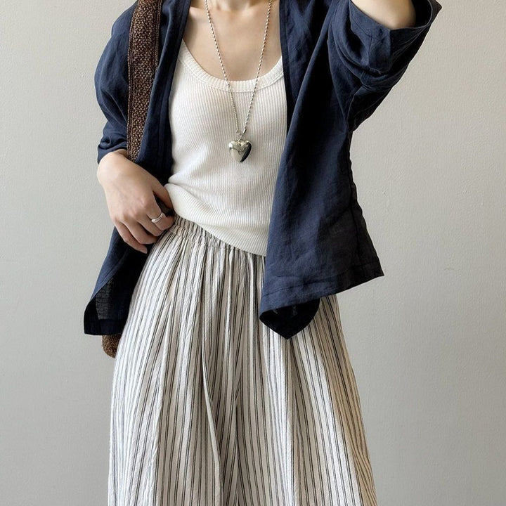 Veste en lin décontractée pour femmes Chic & Stil