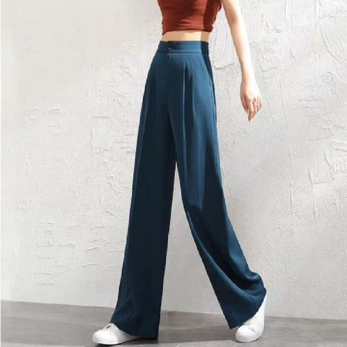 Women's Elegant Chino Pants with High Waist and Side Pockets Lune London