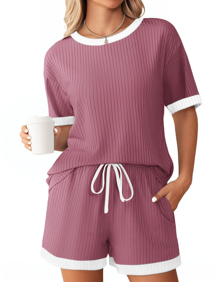 Women's Comfortable Leisure Set with Ribbed Texture and Elastic Waistband Lune London