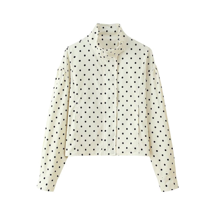 Women's Trendy Polka Dot Blouson Jacket Lune London