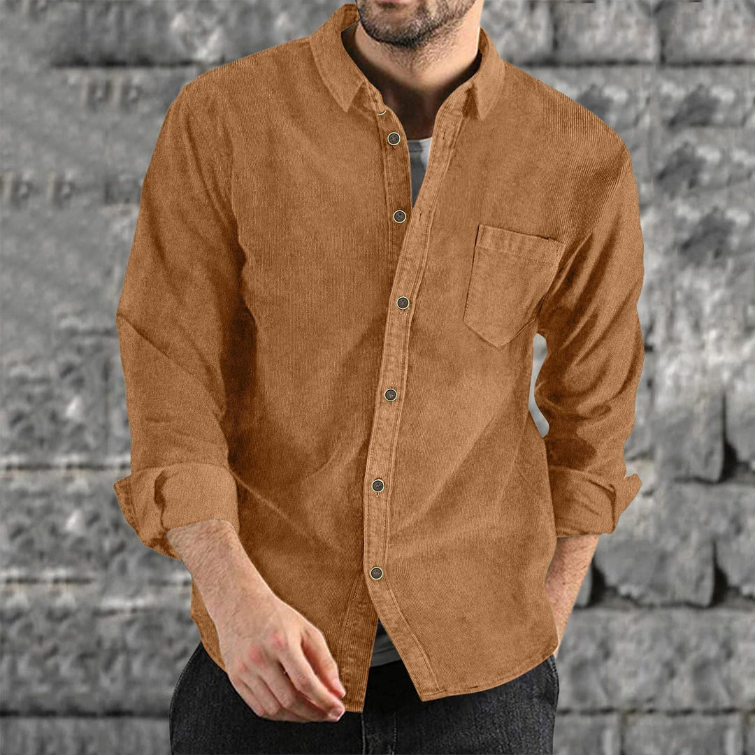 Men's Elegant Cord Shirt with Practical Chest Pocket Lune London