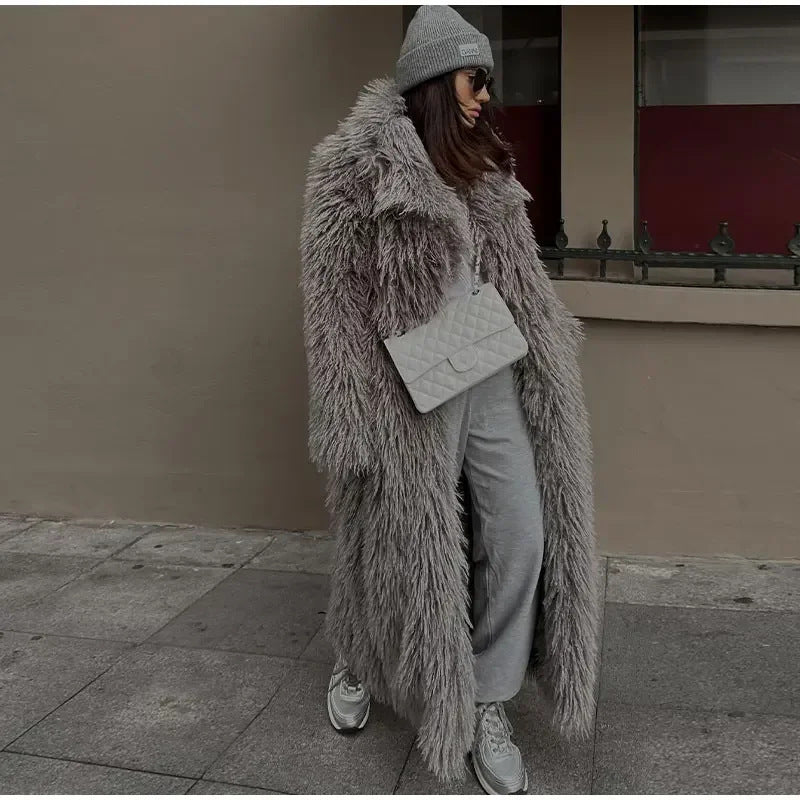 Women's Long Faux Fur Coat Lune London