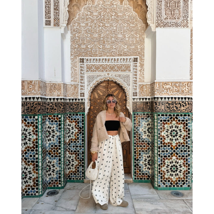 Casual flared pants for women with trendy print Lune London