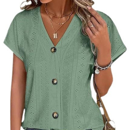 Sewn blouse for women with button placket Lune London