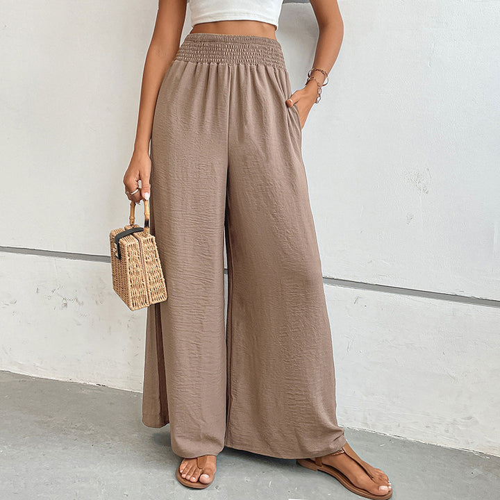 Wide summer pants for women with elastic waistband Lune London