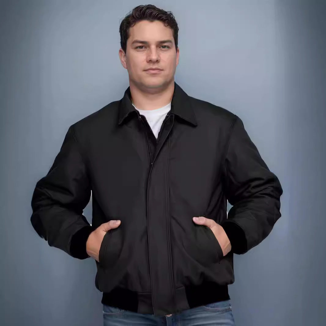 Elegant bomber jacket for men with practical pockets and elastic waistband Lune London