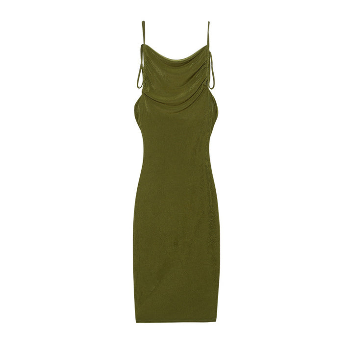 Fitted dress with ruffles for women with adjustable straps Lune London
