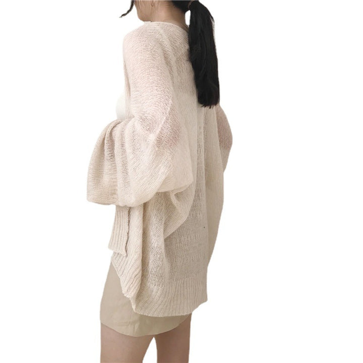 Casual knitted cardigan for women with a loose fit and open sleeves Lune Londonl