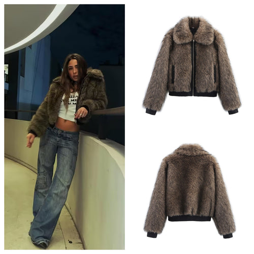 Ladies plush for women with trendy collar Lune London