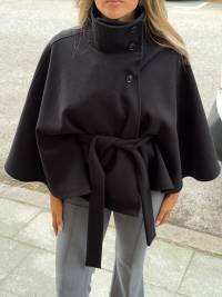 Elegant women's cape coat with bow detail and voluminous sleeves Lune London