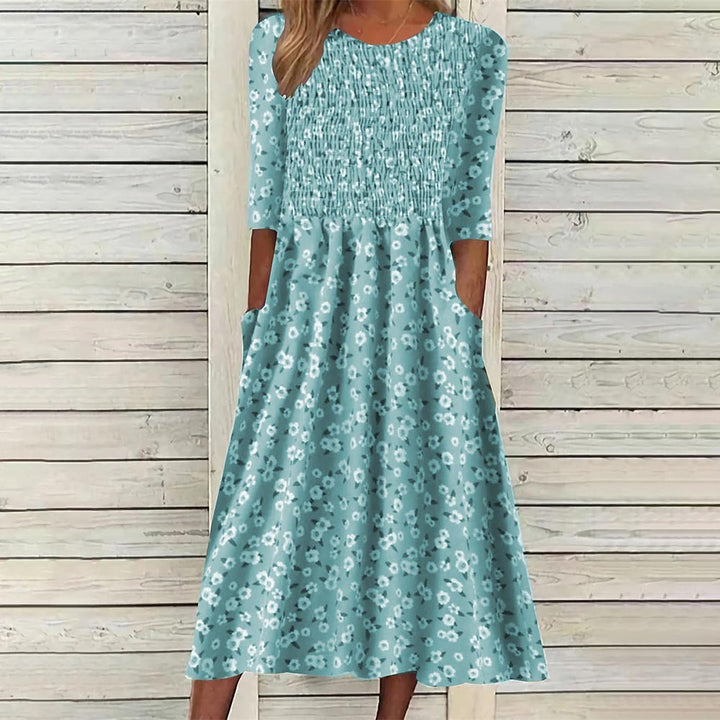 Chic and Stylish Floral Smocked Midi Dress for Women