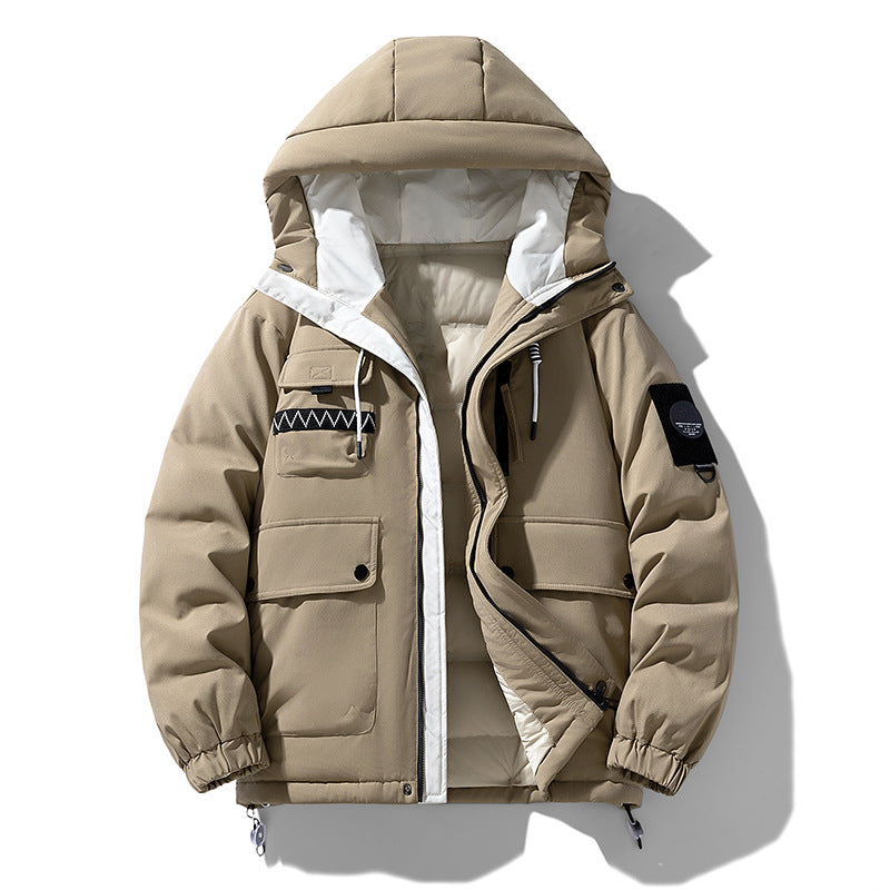 Ladies winter trendy down jacket with hood and practical pockets Lune London