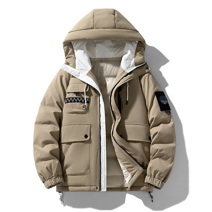 Ladies winter trendy down jacket with hood and practical pockets Lune London