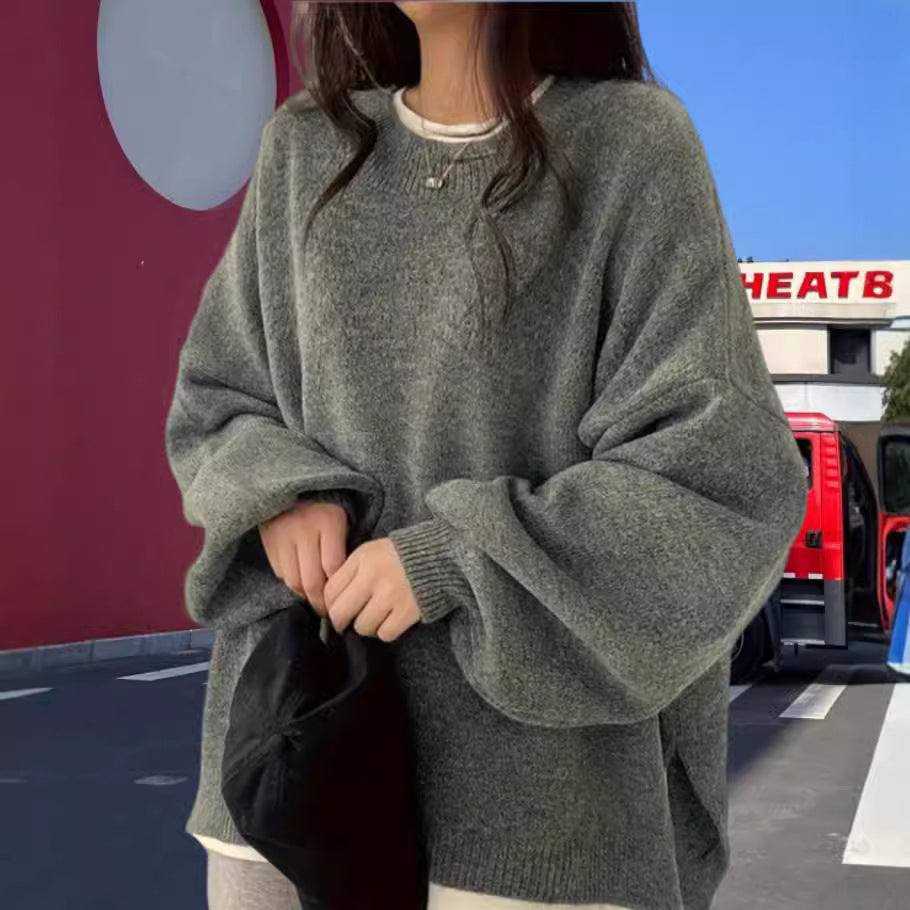 Oversized knit sweater for women with elegant puff sleeves and a modern design Lune London