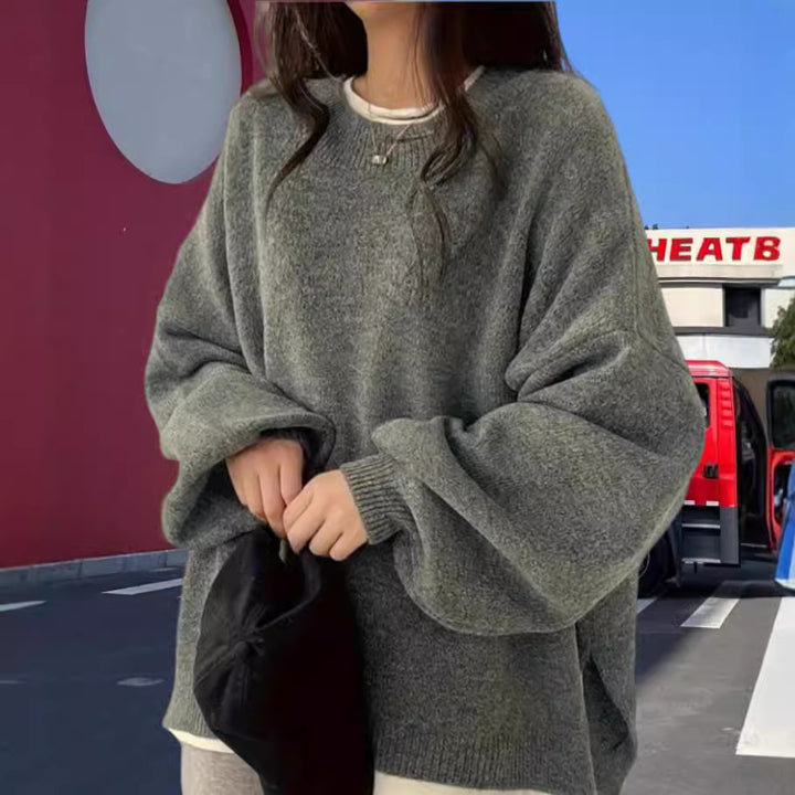 Oversized knit sweater for women with elegant puff sleeves and a modern design Lune London