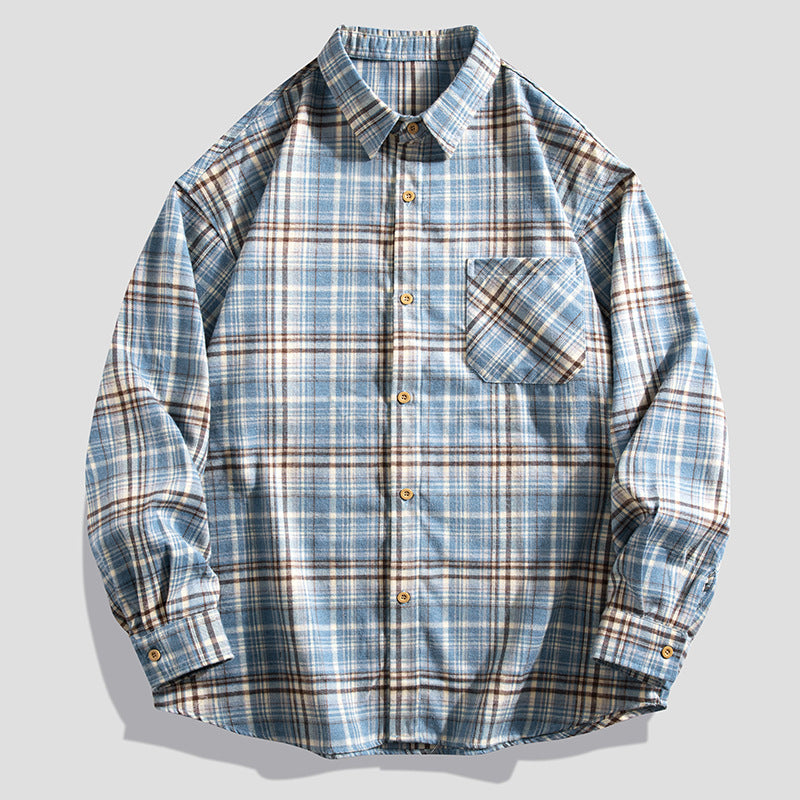 Lune London checked long-sleeve shirt for men