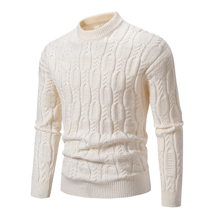 Men's roll neck sweater with ribbed cable pattern Lune London
