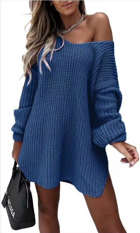 Oversized knitted pullover for women with a loose fit and open sleeves Lune London
