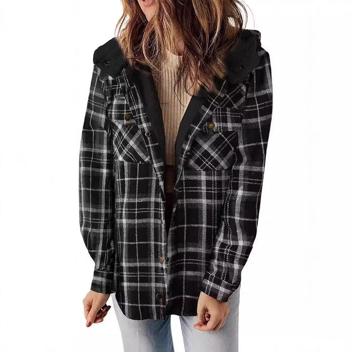 Women Flannel Checkered Jacket with Cozy Lining Lune London