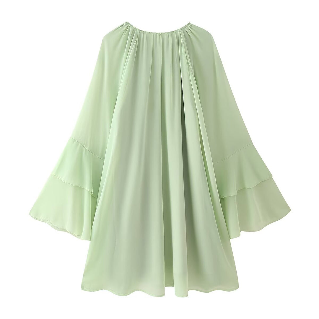 Airy maxi dress for women with voluminous ruffle details Lune London
