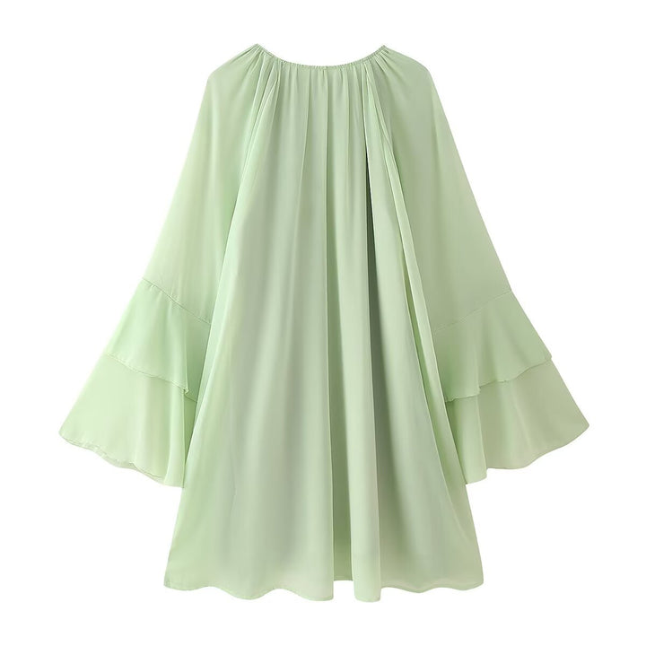 Airy maxi dress for women with voluminous ruffle details Lune London
