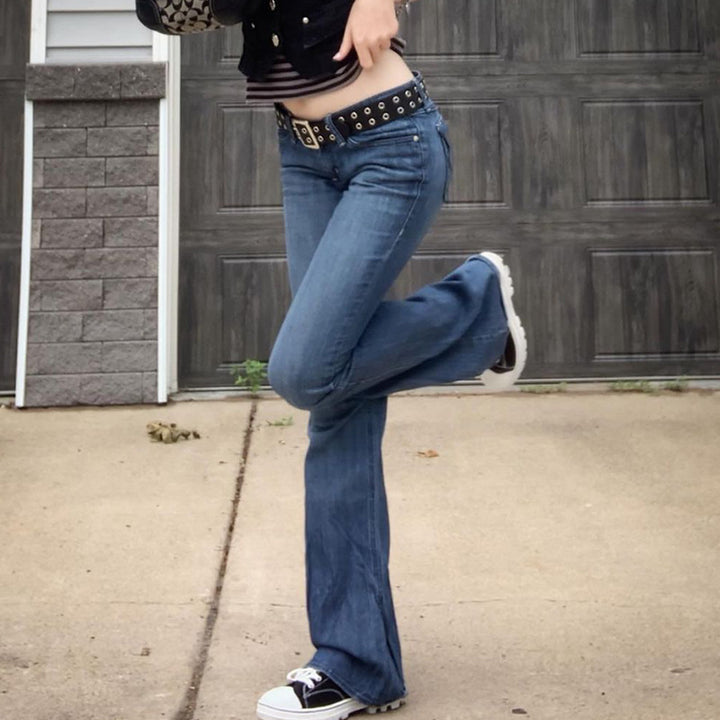 Women's Bootcut Jeans with Playful Fringe Trim Lune London