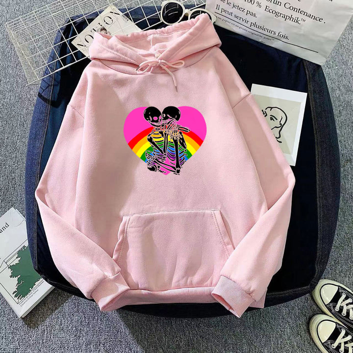 Ladies hoodie with colorful love motif Chic & Stil