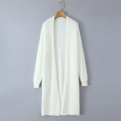 Ladies comfortable knit sweater with open front design and long sleeves Lune London
