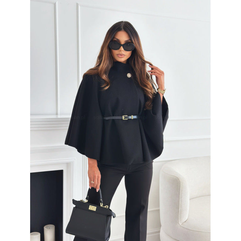 Ladies Elegant Gilet With Shoulder Pads And Belt At The Waist Lune London