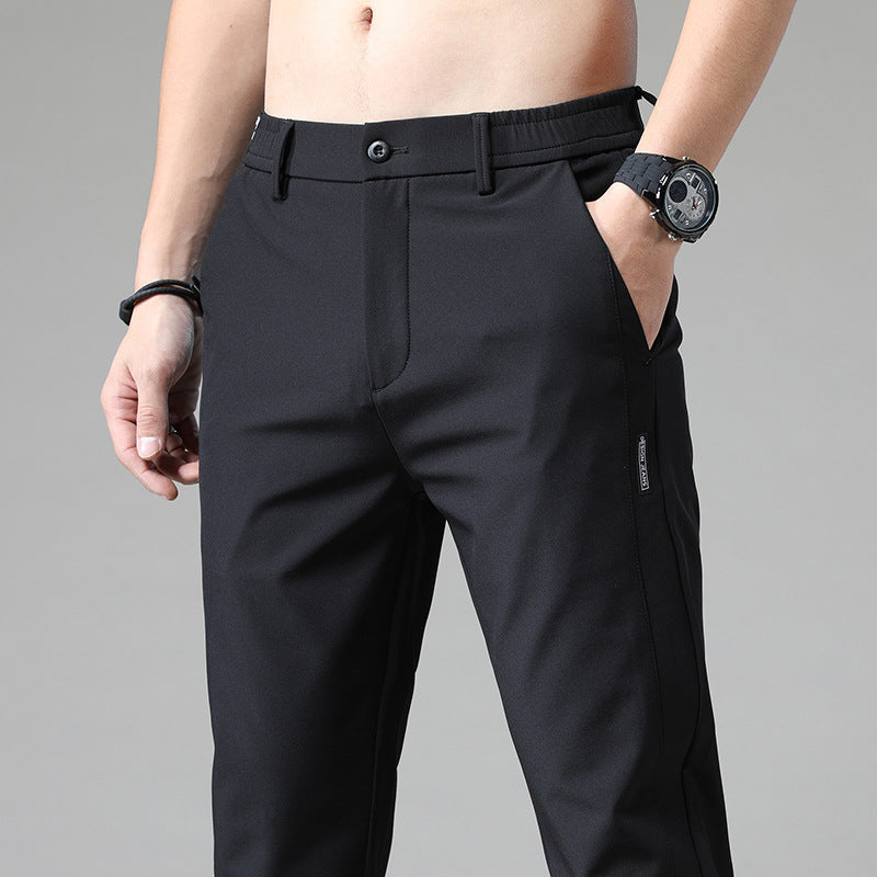 Modern chinos for men with elastic waistband and practical pockets Lune London