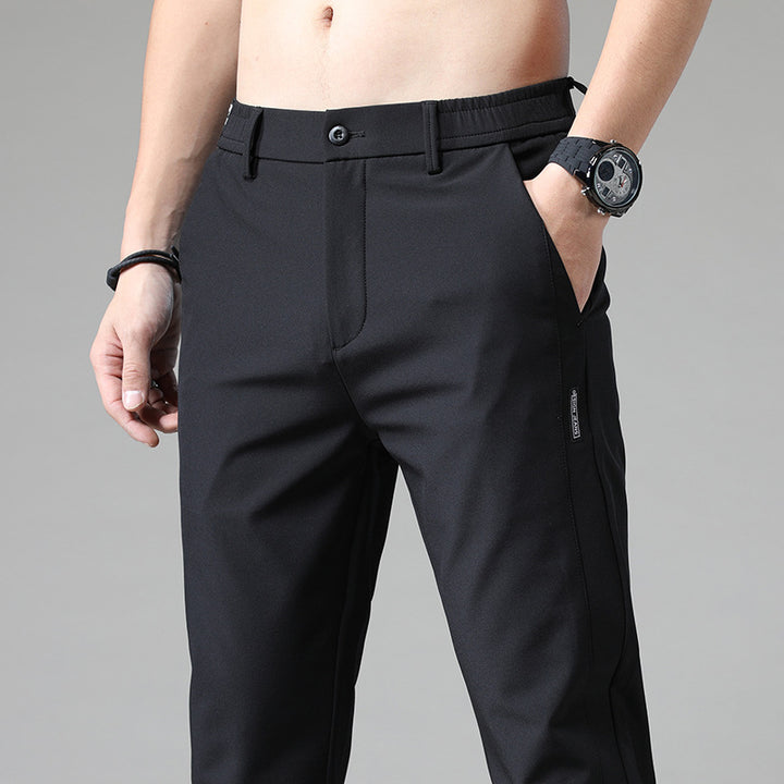 Modern chinos for men with elastic waistband and practical pockets Lune London