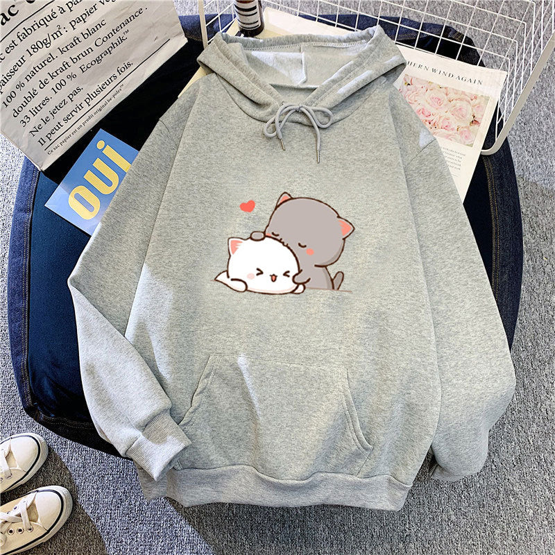 Women's hoodie with playful cat motif and comfortable fit Chic & Stil